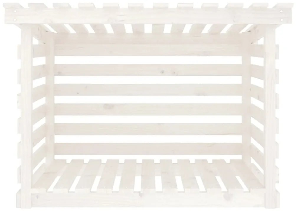 Suporte para lenha 108x73x79 cm pinho maciço branco