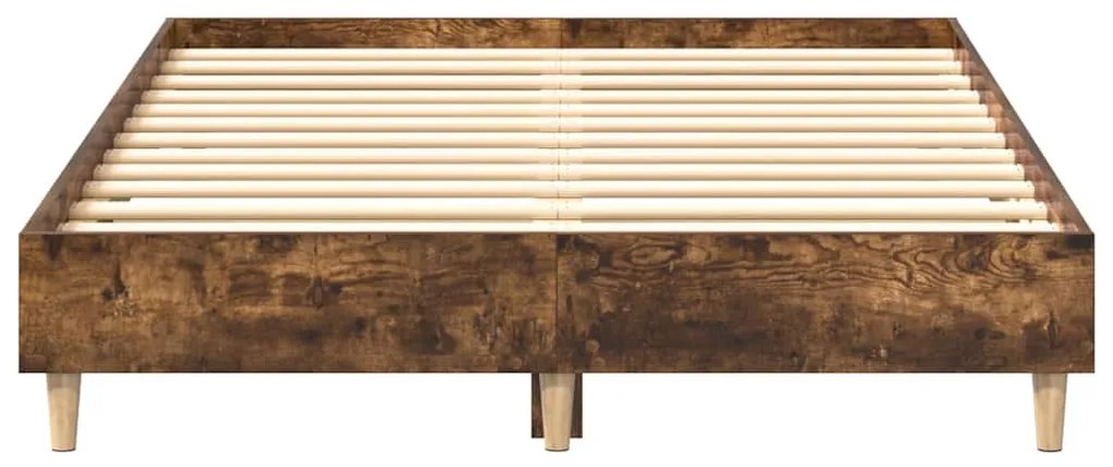 Estrutura de cama sem colchão 140x190 cm carvalho fumado