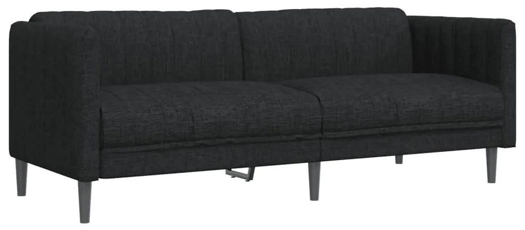 3 pcs conjunto de sofás tecido preto