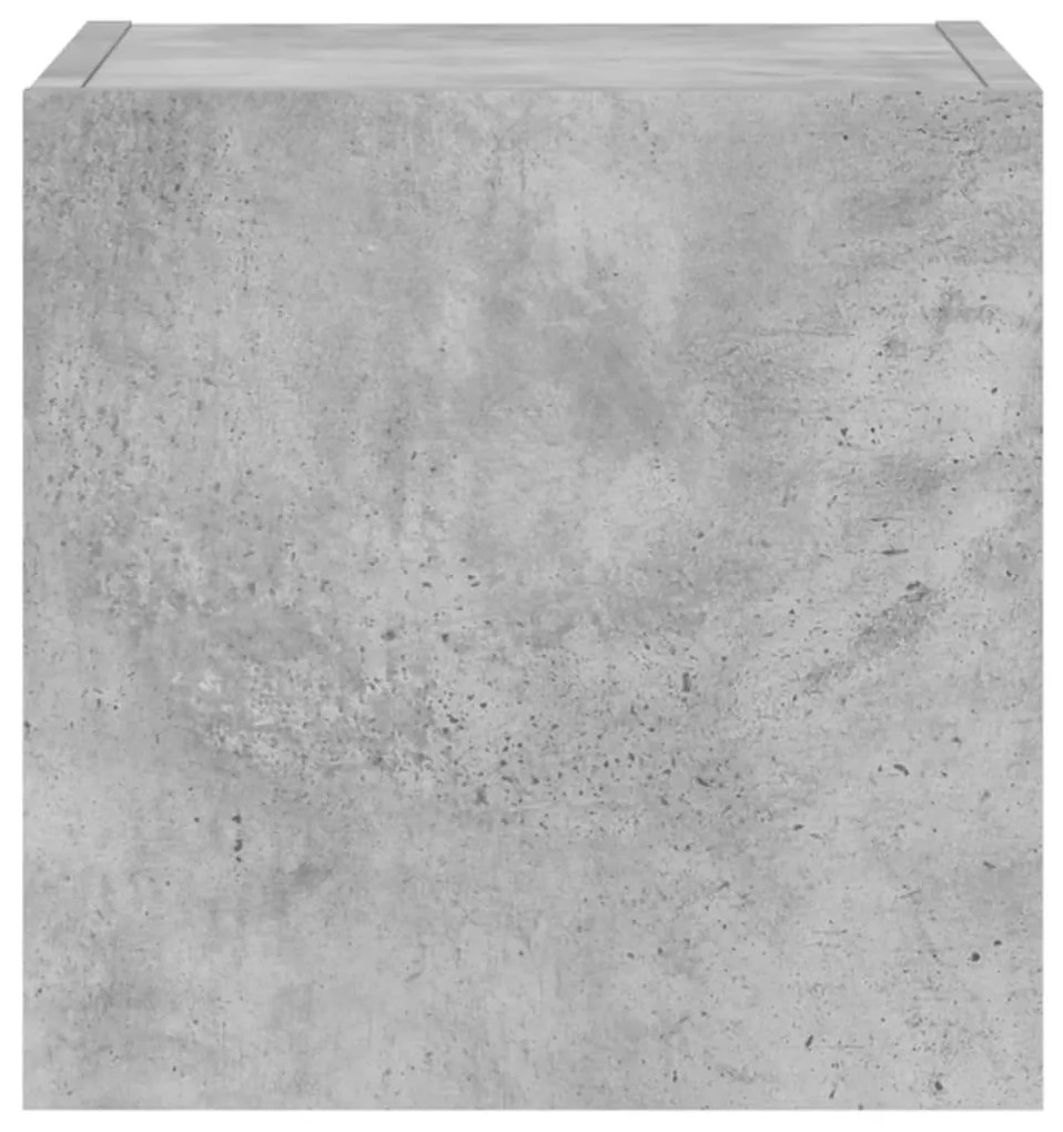 Móvel de parede p/ TV c/ luzes LED 30,5x35x30 cm cinza cimento