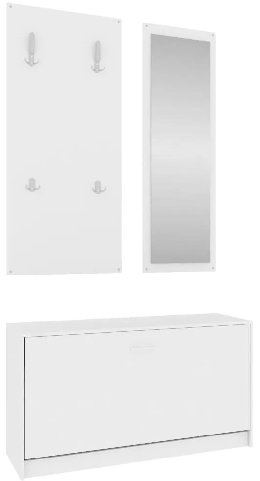 Conjunto de sapateira 3 em 1 derivados madeira branco