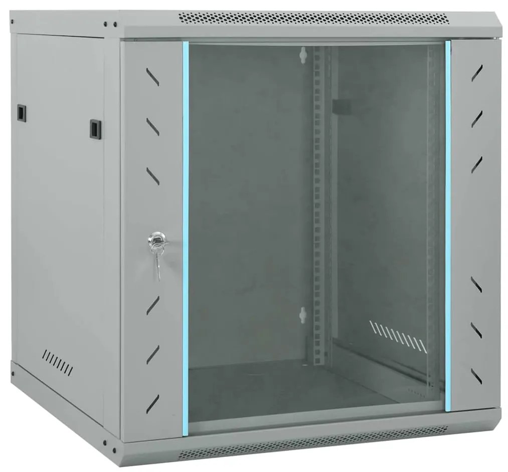 vidaXL Armário de Rede com armazenamento Cinzeto 60 x 45 x 65 cm Aço