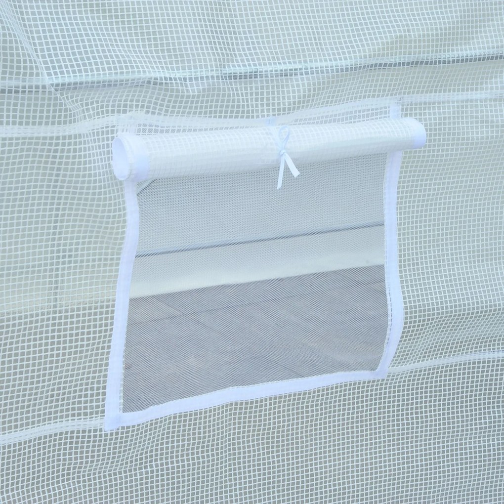 Estufa Tipo Túnel 245x200x200cm Estufa de Jardim com Portas Enroláveis