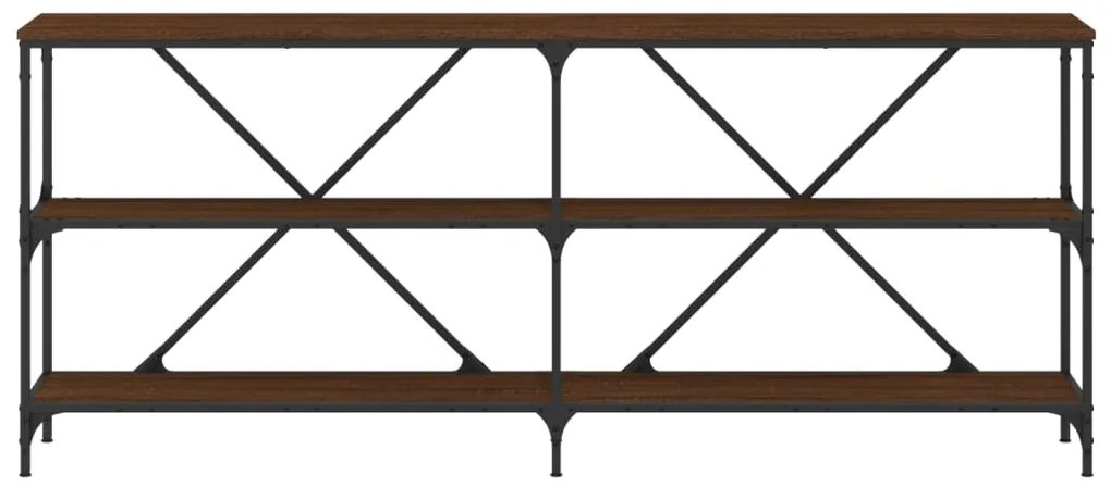 Mesa consola 180x30x75cm deriv. madeira/ferro carvalho castanho