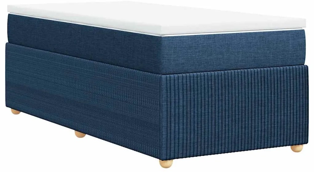 Cama com molas/colchão 100x200 cm tecido azul