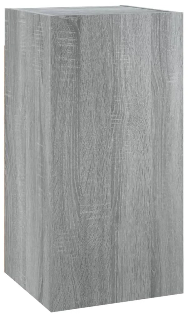6 pcs conjunto móveis TV derivados de madeira cinzento cinzento