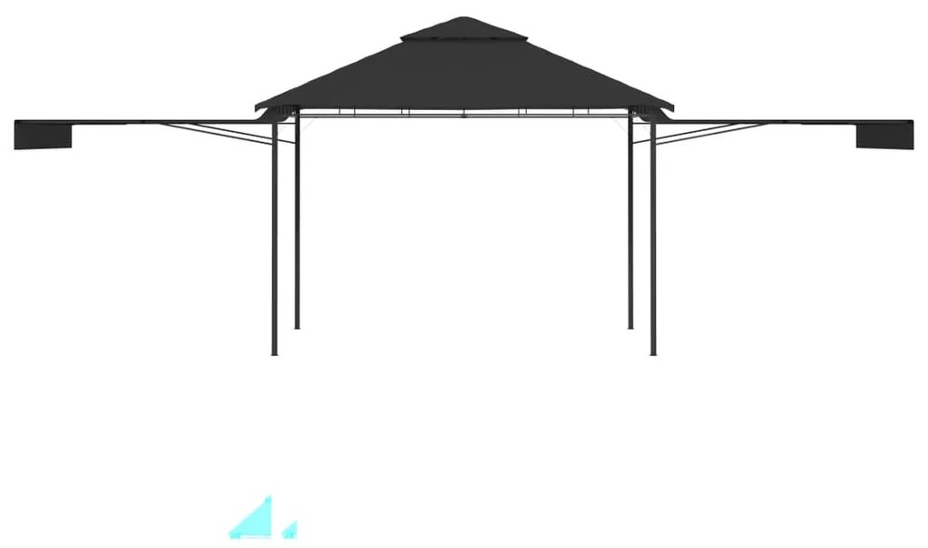 Gazebo c/ toldos duplos extensíveis 3x3x2,75m 180g/m² antracite