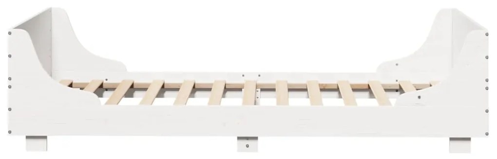 Cama sem colchão 90x190 cm madeira de pinho maciça branco