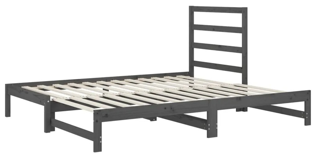 Sofá-cama de puxar 2x(90x200) cm pinho maciço cinza