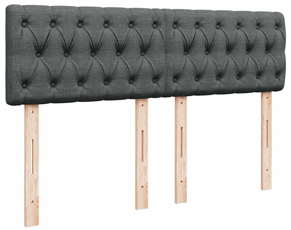 Cama com molas/colchão 140x200 cm tecido cinzento-escuro