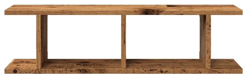 Estantes parede 2 pcs 78x18x20 cm deriv. madeira madeira velha