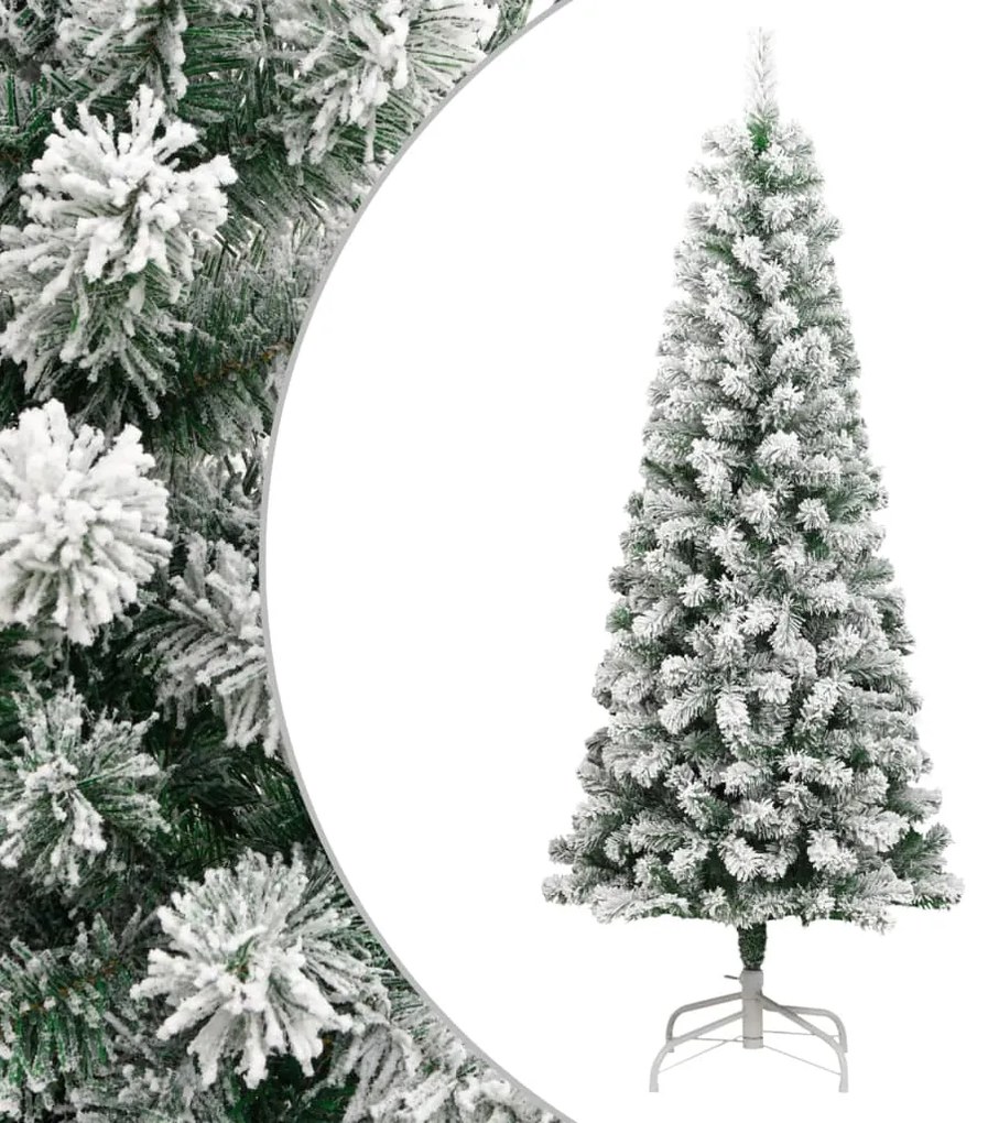 vidaXL Árvore de Natal artificial articulada c/ flocos de neve 180 cm