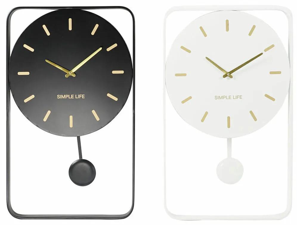 Relógio de Parede DKD Home Decor Branco Preto Ferro (2 pcs) (40.5 x 5 x 65.5 cm)