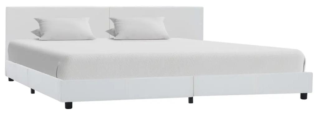284767 vidaXL Estrutura de cama em couro artificial 180x200 cm branco