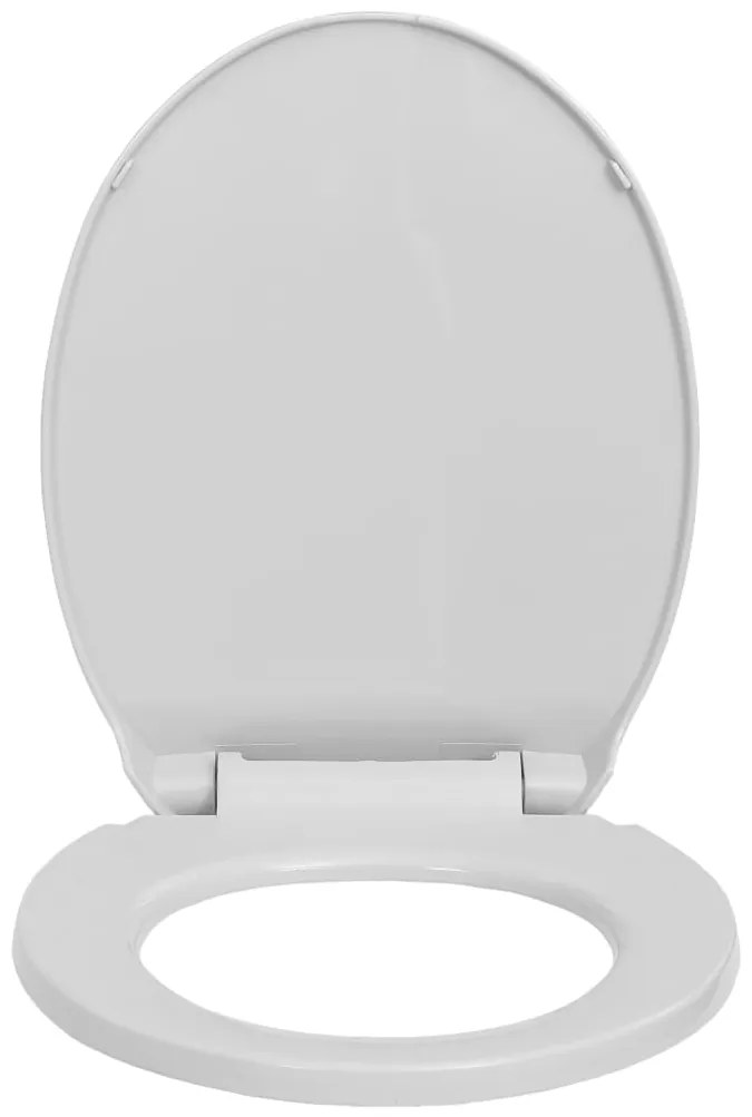 Tampo de sanita oval com fecho suave cinzento-claro