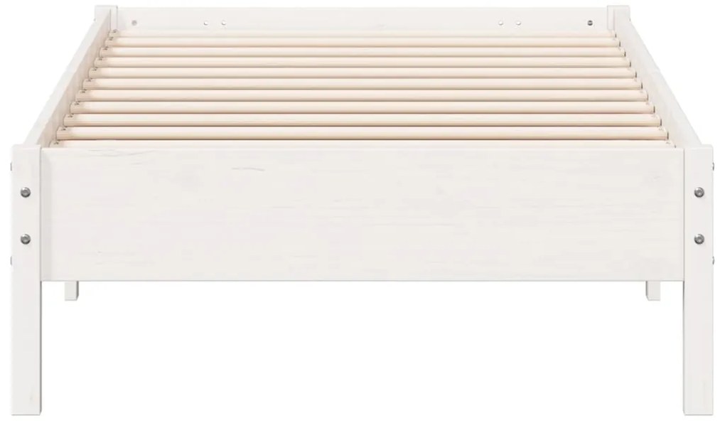 Cama sem colchão 90x200 cm madeira de pinho maciça branco