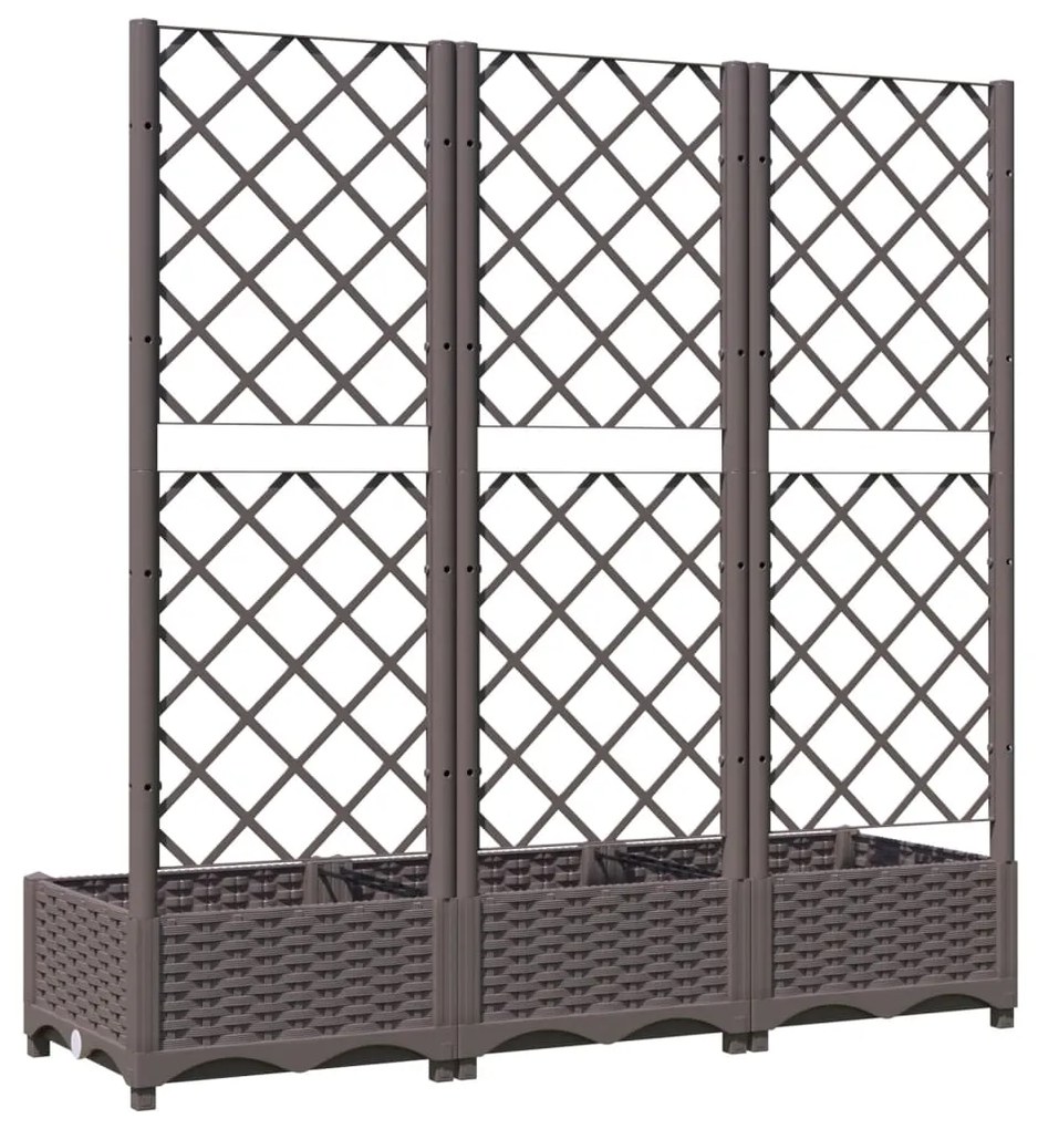 Vaso/floreira jardim c/ treliça 120x40x121,5 cm PP castanho