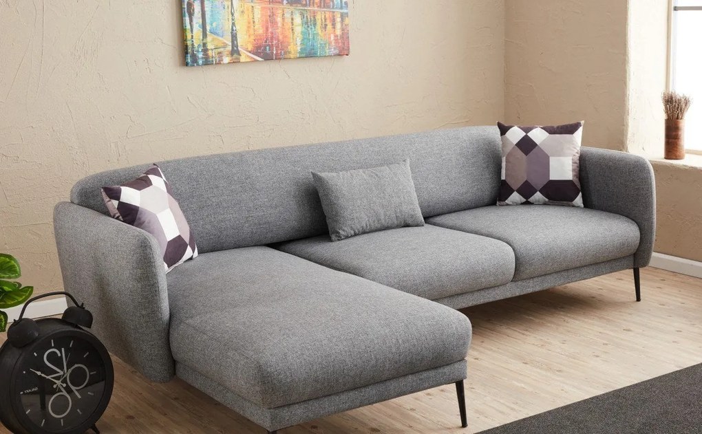 Sofá-Cama de Canto Venus – Cinzento – 265x80x163 cm