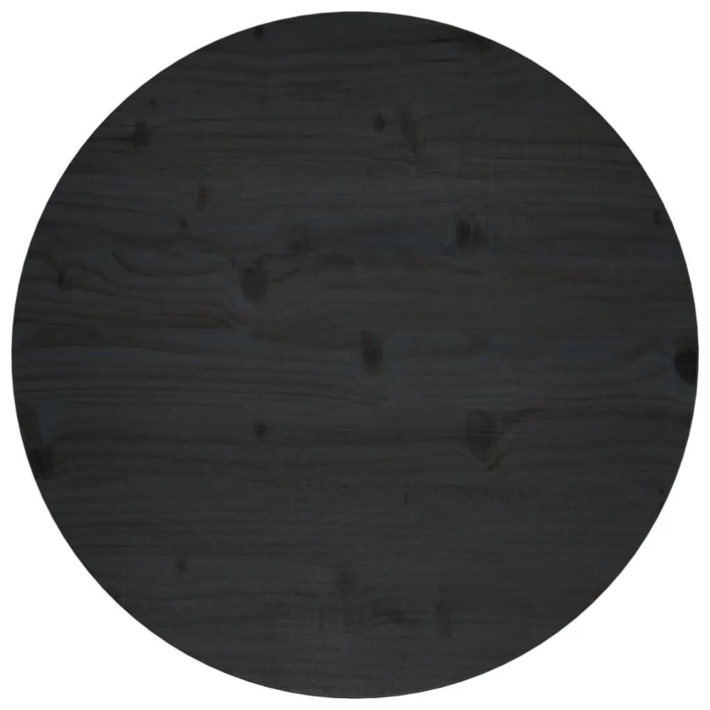 Tampo de mesa pinho maciço Ø60x2,5 cm preto
