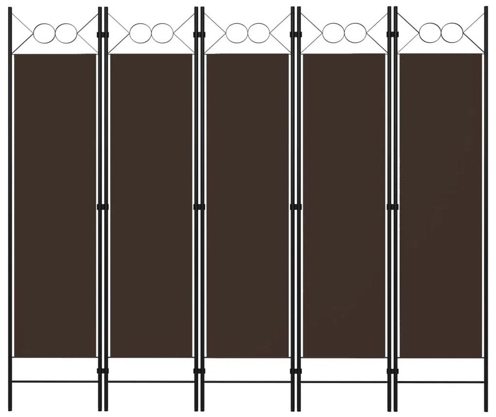 Divisória de quarto com 5 painéis 200x180 cm castanho