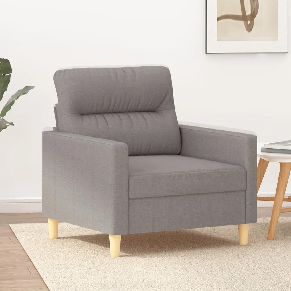 Poltrona tecido 60 cm cinzento-acastanhado