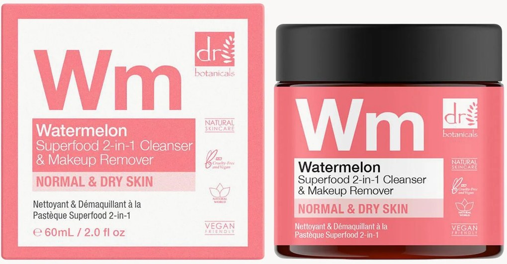 Produto 2 em 1: gel de limpeza e desmaquilhante Watermelon Superfood