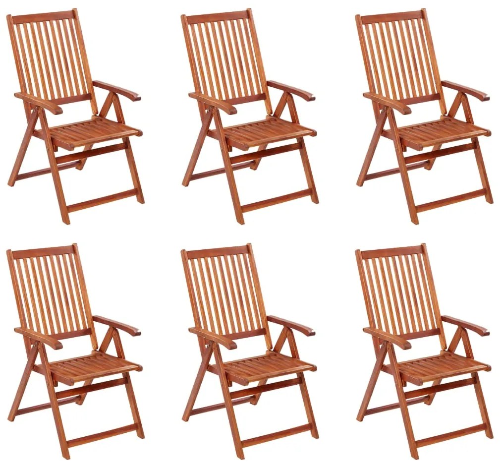 vidaXL Cadeiras de jardim dobráveis 6 pcs madeira de acácia maciça