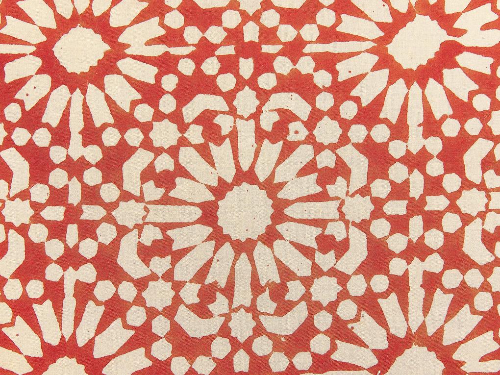 Almofada decorativa com padrão geométrico em algodão vermelha e branca 45 x 45 cm CEIBA Beliani