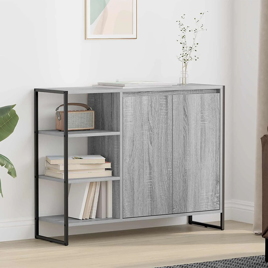 vidaXL Armário lateral Cinza Sonoma 96,5 x 30 x 75 cm