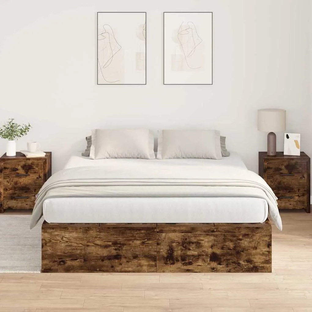 Estrado de Cama Carvalho Defumado 140 x 190 cm