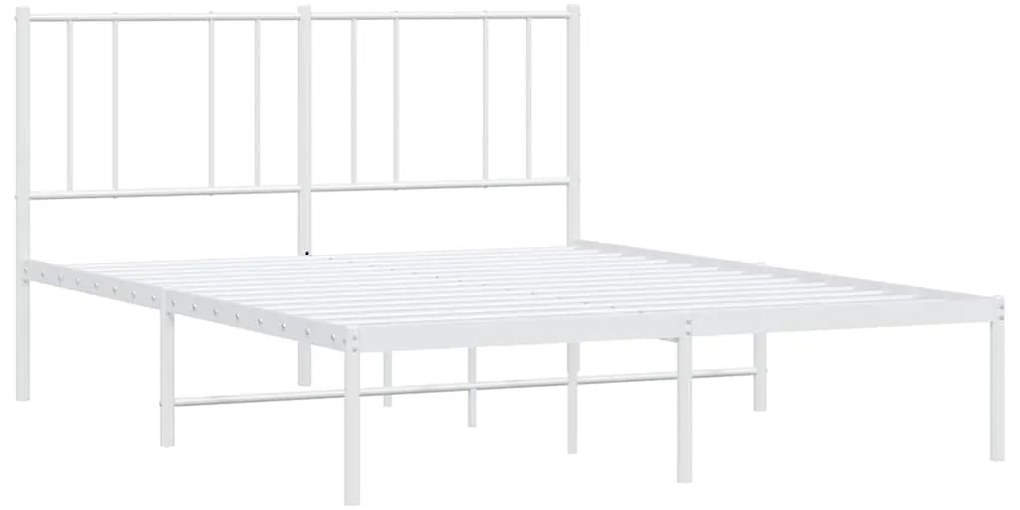 Estrutura de cama com cabeceira 135x190 cm metal branco