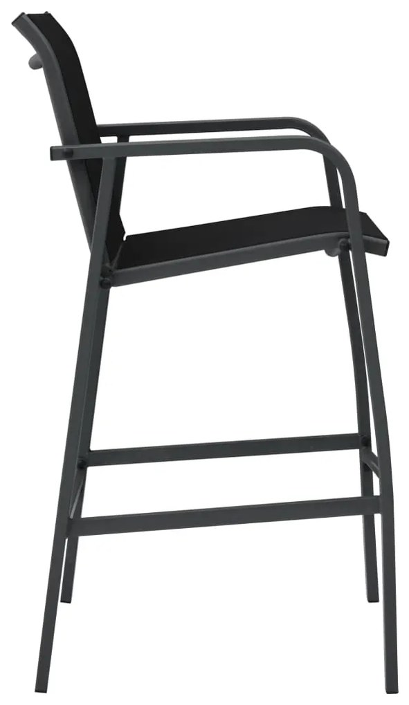 Cadeiras de bar para jardim 4 pcs textilene preto