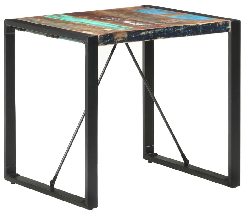 vidaXL Mesa de jantar 80x80x75 cm madeira recuperada maciça