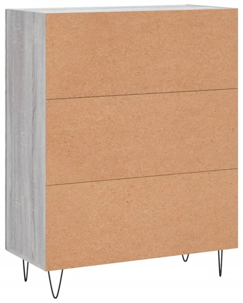 Aparador 69,5x34x90 cm derivados de madeira cinzento sonoma