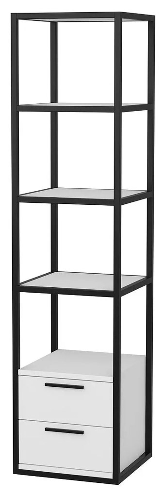 Estante Robbins – Preto e Branco – 39x39x160 cm