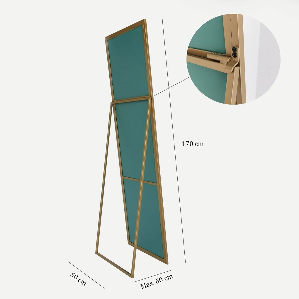 Espelho Cheval Cool – Dourado – 50x170x60 cm