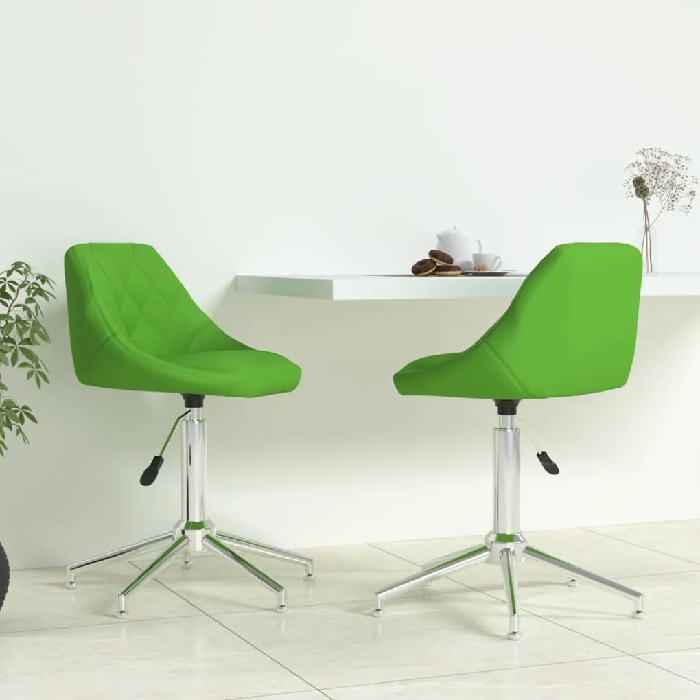 vidaXL Cadeiras de jantar giratórias 2 pcs couro artificial verde