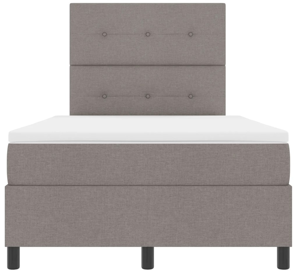 Cama Box Spring com Colchão Taupe 120x200 cm de Tecido