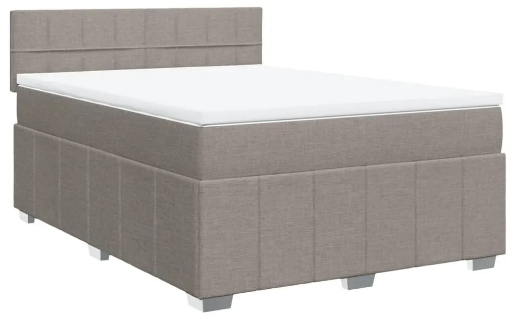 Cama com molas/colchão 160x200 cm tecido castanho-acinzentado
