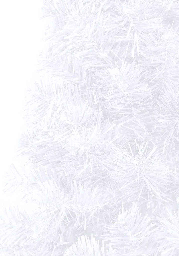 Meia árvore Natal artificial pré-iluminada c/ bolas branco