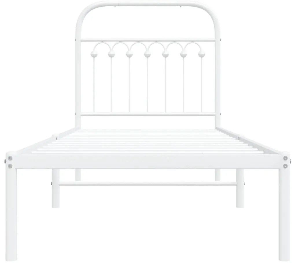 Estrutura de cama com cabeceira 80x200 cm metal branco