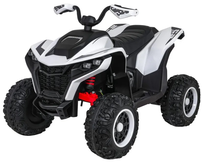 Moto 4 elétrica para crianças 12V 4x4 Fast Wheel, Controle remoto, Rodas Espuma EVA, assento couro ecológico Branca