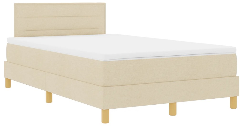 Cama Box Spring com Colchão Creme 120x200 cm Tecido