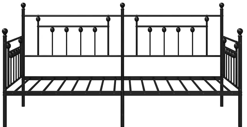 Estrutura de Cama Dia vidaXL Preta 107x203 cm Aço