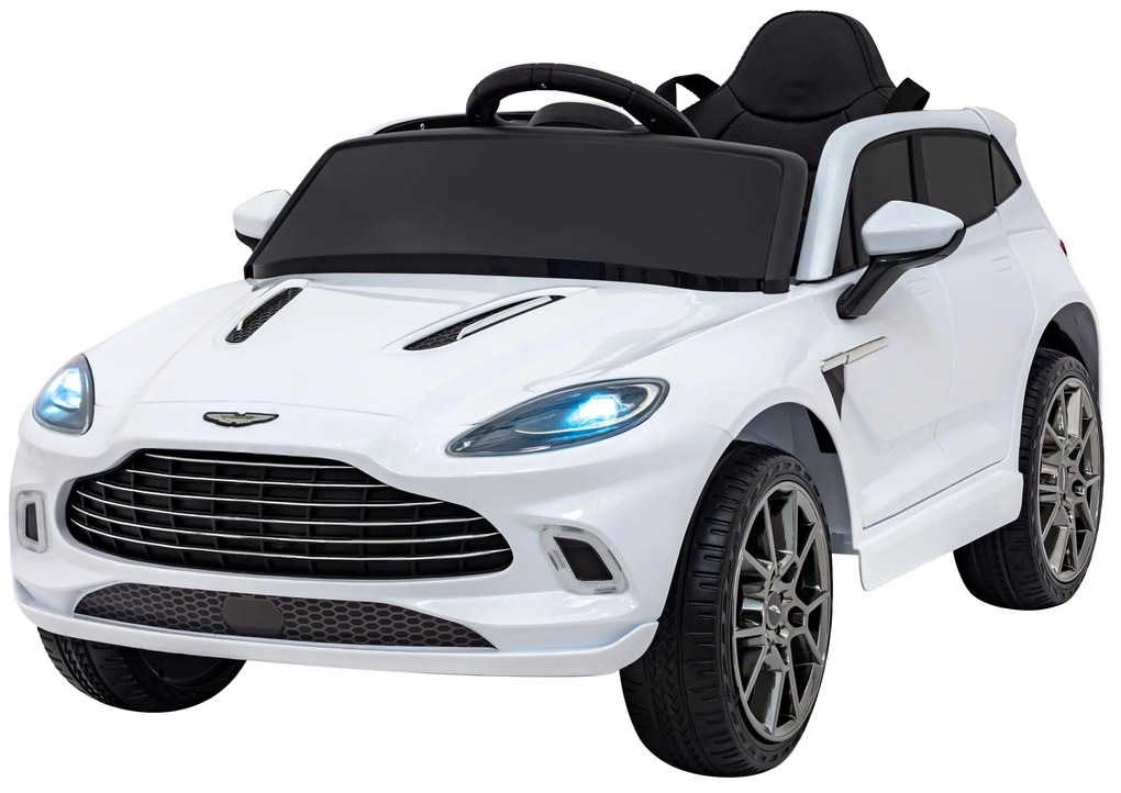 Carro elétrico para Crianças 12V 4x4 Aston Martin DBX Rodas de EVA, Assento de couro Branco