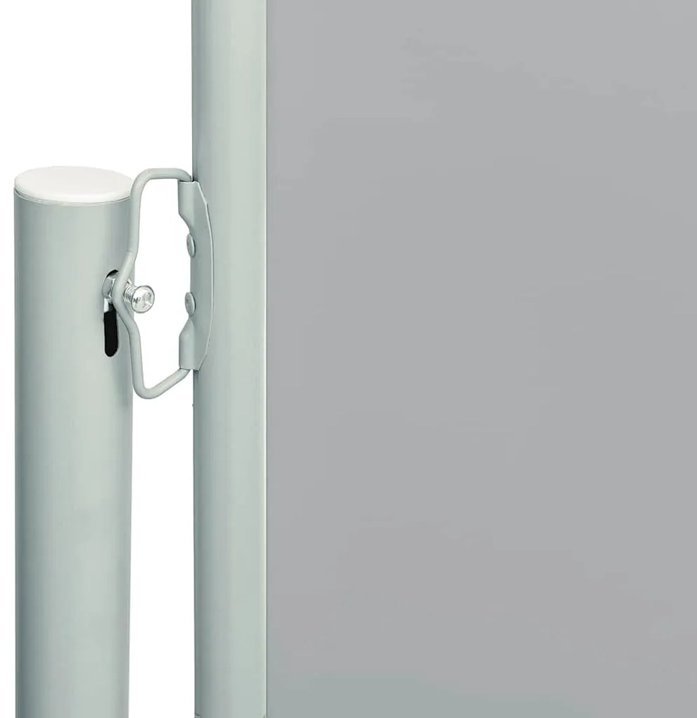 Toldo lateral retrátil para pátio 200x600 cm cinzento