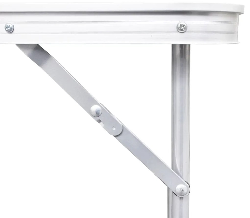Conj. mesa campismo dobrável c/ 6 bancos altura ajust. 180x60cm