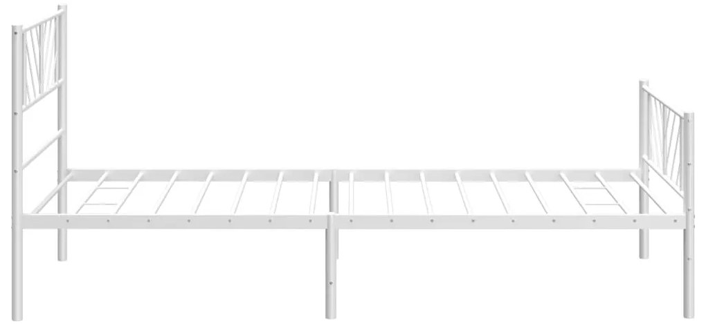 Estrutura de cama com cabeceira e pés 90x200 cm metal branco