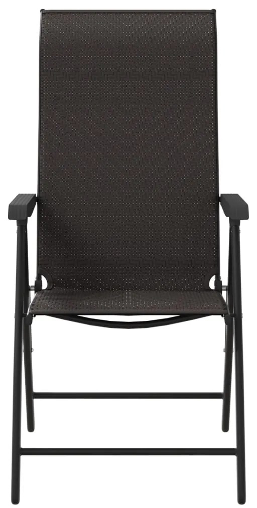 Cadeiras de jardim dobráveis 4 pcs vime PE cor preto café