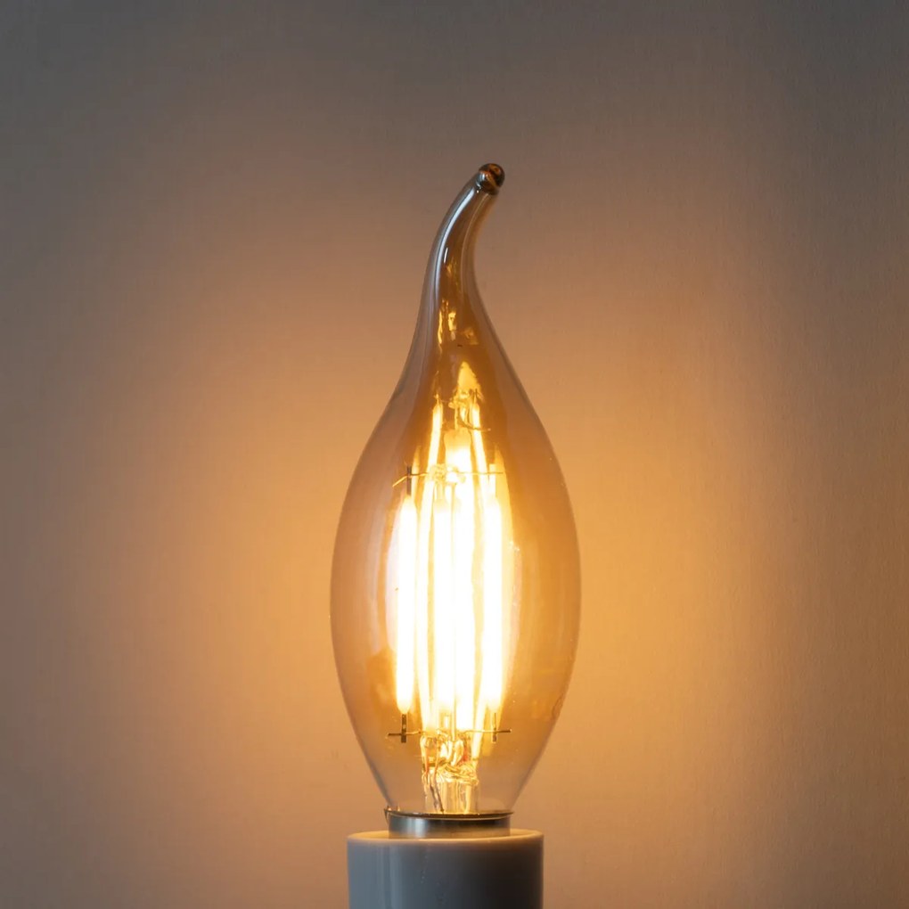 Set van 5 E14 dimbare LED lampen BXS35 goud 4W 450 lm 2200K